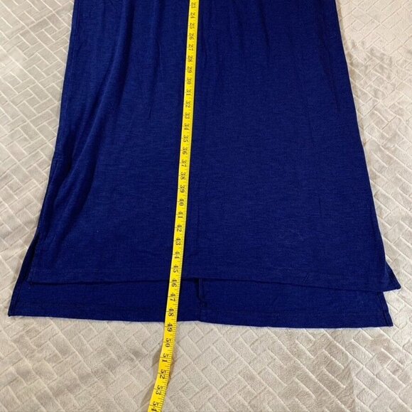 Jessica Simpson Womens 2X Long Midi Dress Blue Short Cap Sleeve Casual - Picture 5 of 10